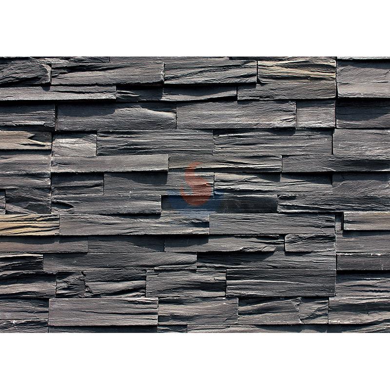 Black manufactured stone veneer