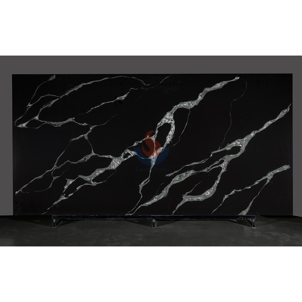 Black Marble Vein Artificial Quartz