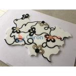 White Black Marble With Gold Brass Mosaic Tile -