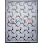 Carrara White And Grey Marble Mosaic With Brass -