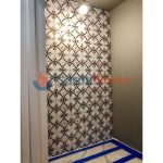 Thassos And Carrara Marble With Genuine Brass Inlay Mosaic Ring Tile -