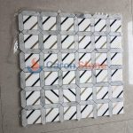 White And Black Marble Mosaic With Gold Metal Mosaic Wall Tile -