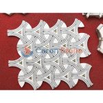 New Design White And Grey Marble With Gold Metal Waterjet Mosaic -