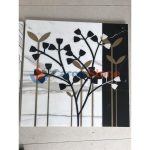 Black And White Marble Inlay Brass Art Tree And Flower Design Mosaic Tile -
