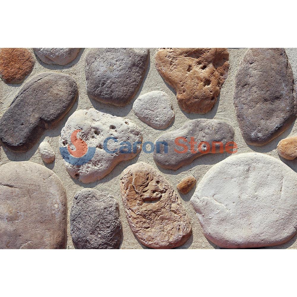 GB-E01 China faux artificial rounded river rock  pebble wall stone