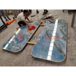 Real Natural Blue Onyx Marble Stone Slab And Tile For Wall And Floor Contruction Decoration From China -