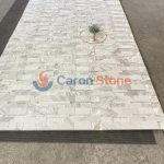White Volakas Cultured Stone Stacked Ledgerstone Panel Wall Cladding Stone Veneer -