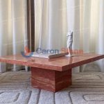 Luxury Modern Red Travertine Dining Table Coffee Table -