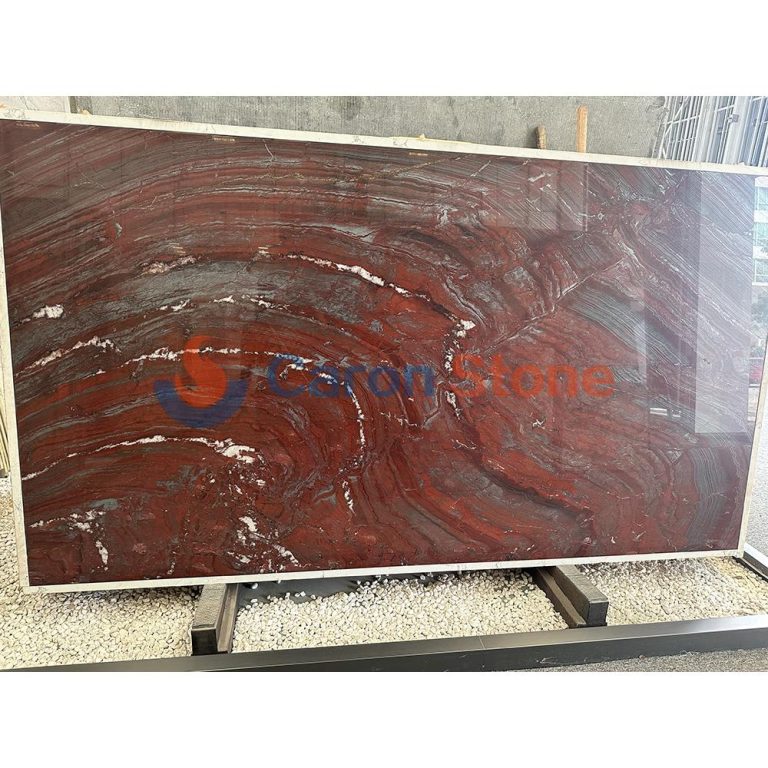 Iron Red Granite Slabs | Exotic Metallic Red Stone | Caron Stone