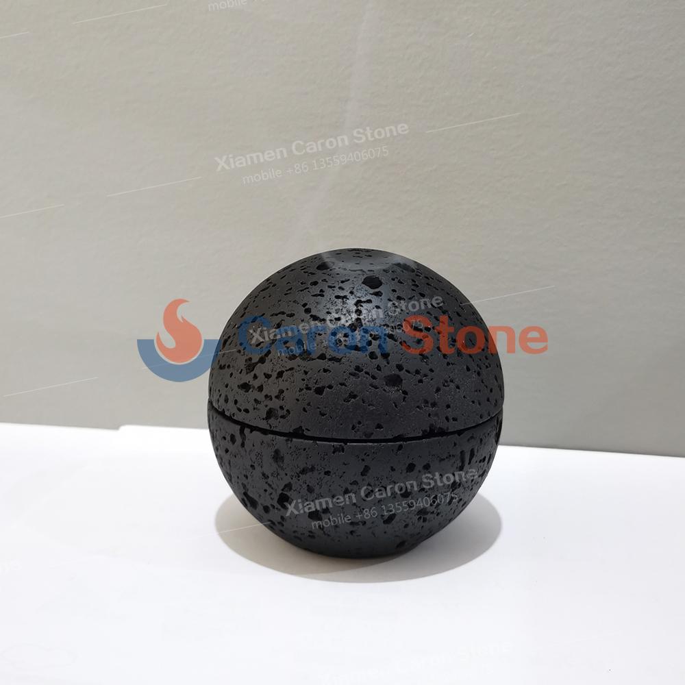 Black Marble travertine Sphere Mubkhar Incense Burner