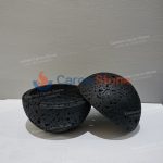 Black Marble Travertine Sphere Mubkhar Incense Burner -