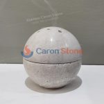White Grey Marble Sphere Mubkhar Incense Burner -