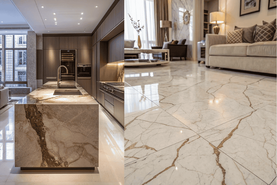 Marble Slabs vs Marble Tiles