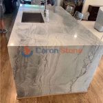 Customized Calacatta Do Brasil Quartzite Stone Slab For Kitchen Countertops -
