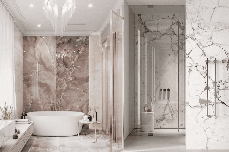 Marble for a minimalist bathroom