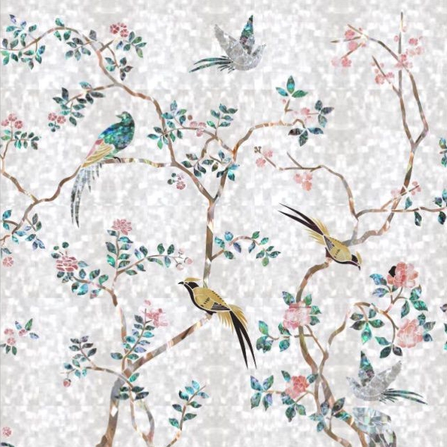 China Supplies Nature Shell Mosaic Art Craft Mural For Wall Decor