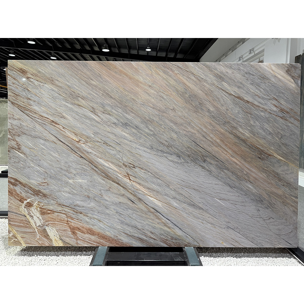 Exotic Aurora Blue Quartzite for Showroom Walls and Floors