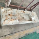 Blue Roma Quartzite Integrated Sink Vanity | Luxury Brazilian Stone