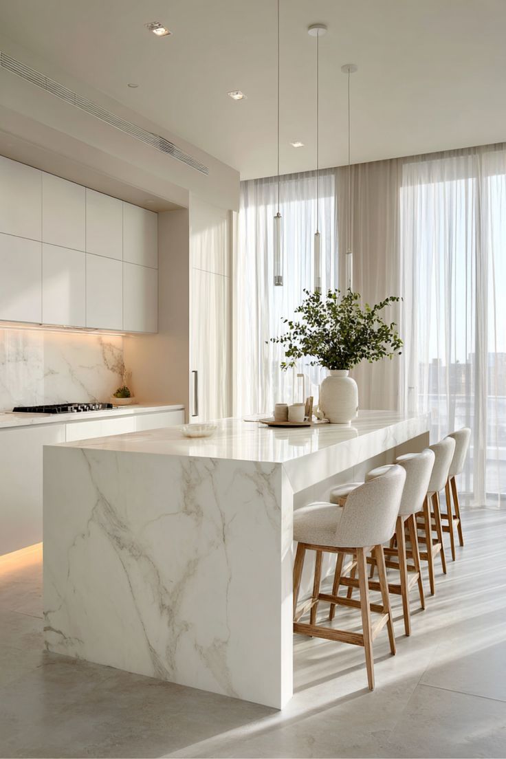 Carrara Quartz Kitchen Countertops