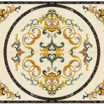 Cream Beige Marble Floor Medallions | Classical Waterjet Marble Inlay for Luxury Flooring