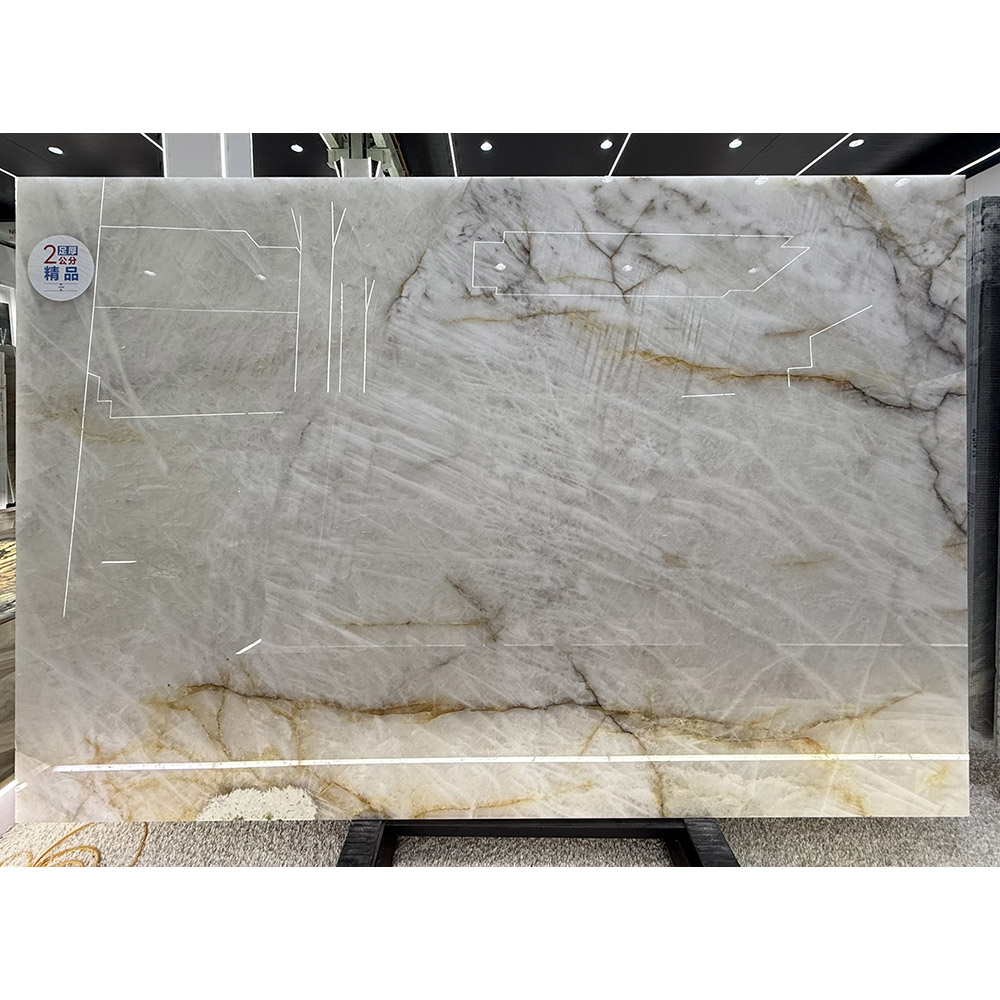 Translucent Cristallo Iceberg Quartzite in 2 cm thickness