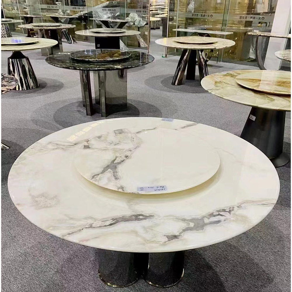 Dover White Marble round dining table