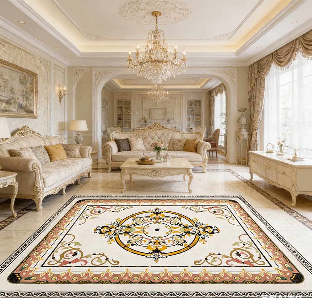 Exquisite Rectangular Marble Medallion