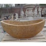 Elongated Oval Golden Limestone Bathtub -