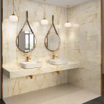 Golden Spider Marble Golden-Yellow Veining On Pure White Background -