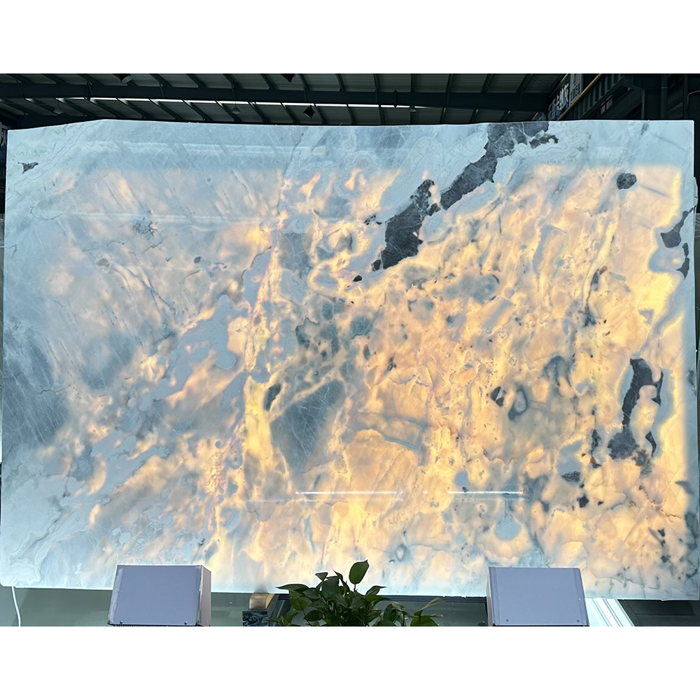 Grey Onyx backlit feature wall