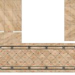 Ivory & Beige Entrance Hallway Marble Border Medallion | Diamond Grid Waterjet Inlay Runner