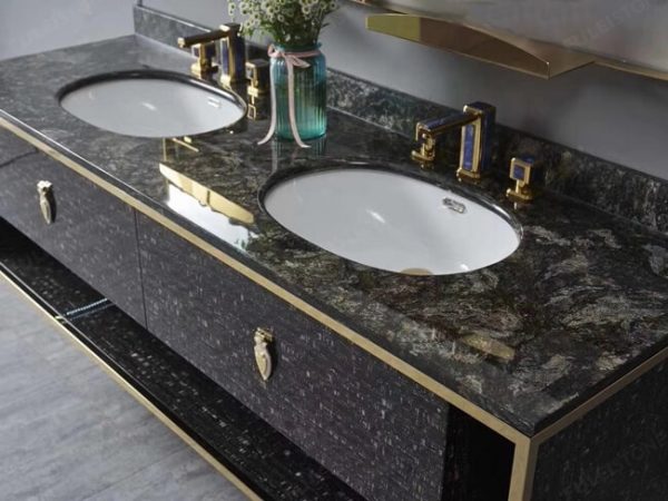 Lemurian Blue granite vanity