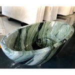 Luxurious Freestanding Vivid Green Marble Bathtub -