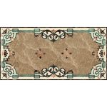 Luxury Brown Marble Waterjet Inlay Rug with Key Border | Factory Direct