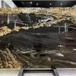 Magma Gold Granite Slabs | Exotic Black & Gold Stone | Caron Stone