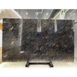 Metalicus Granite In Elegant Silver Veining And Warm Gold Accents -