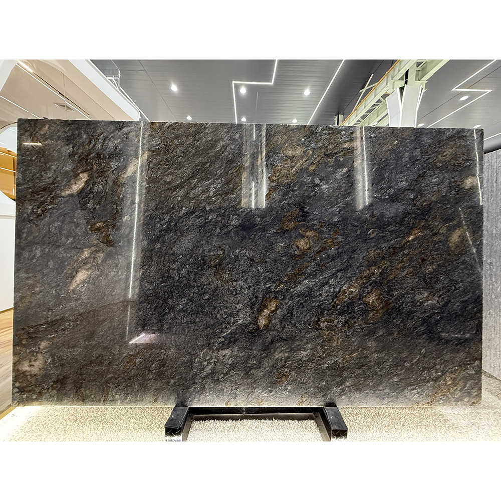 Metalicus granite in Elegant Silver Veining and Warm Gold Accents