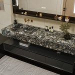 Metalicus Granite In Elegant Silver Veining And Warm Gold Accents -