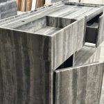 Modern Natural Green Marble Bathroom Vanity with Drawers