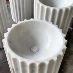 Modern White Marble Pedestal Sink