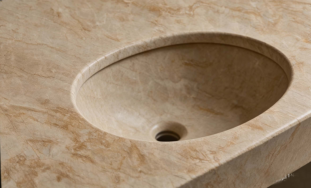 Nacarado Quartzite vanity top and basin sink