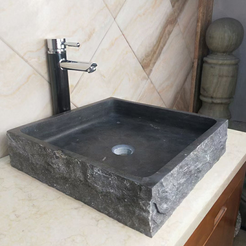 Natural Marble Square Stone Sink for Bathroom Vanity