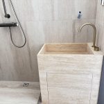 Natural Travertine Pedestal Sink | Freestanding Stone Washbasin – Caron Stone
