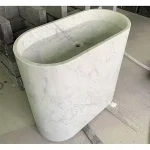 Oval Carrara Marble Freestanding Sink