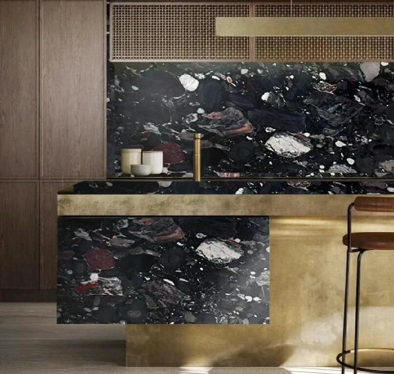 Pebble Black Granite kitchen countertop
