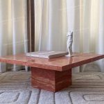 Luxury Modern Red Travertine Meeting Table -