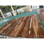 Chinese Red Wood Grain Marble Wall Cladding For Showroom -