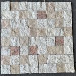 Rustic Tumbled Mixed Limestone Mosaic Tiles – Cream & Red Split Face