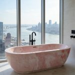 Natural Rose Onyx Bathtub | Luxury Freestanding Pink Stone Tub – Caron Stone