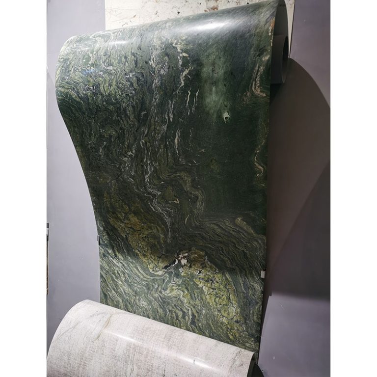 Thin marble veneer backed fiberglass